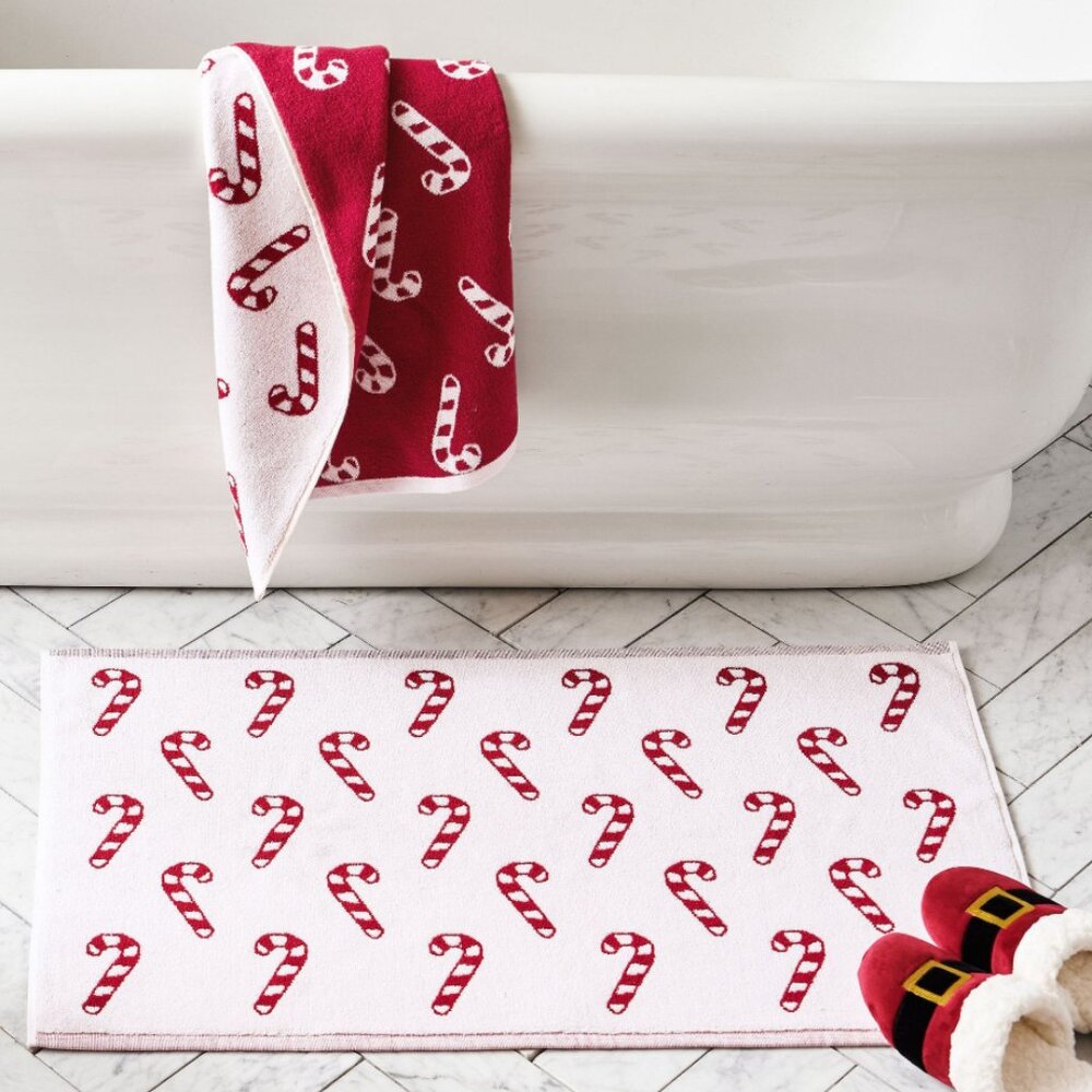Pottery Barn Candy Cane Bath Mat
